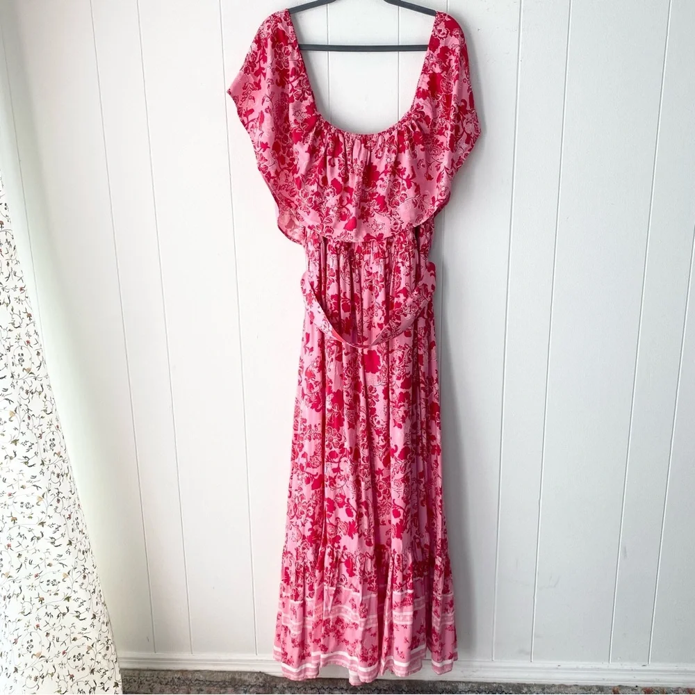 Sugarlips Aiza Floral Otis Off The Shoulder Maxi Dress Curve Size 2X New! - Picture 4 of 15